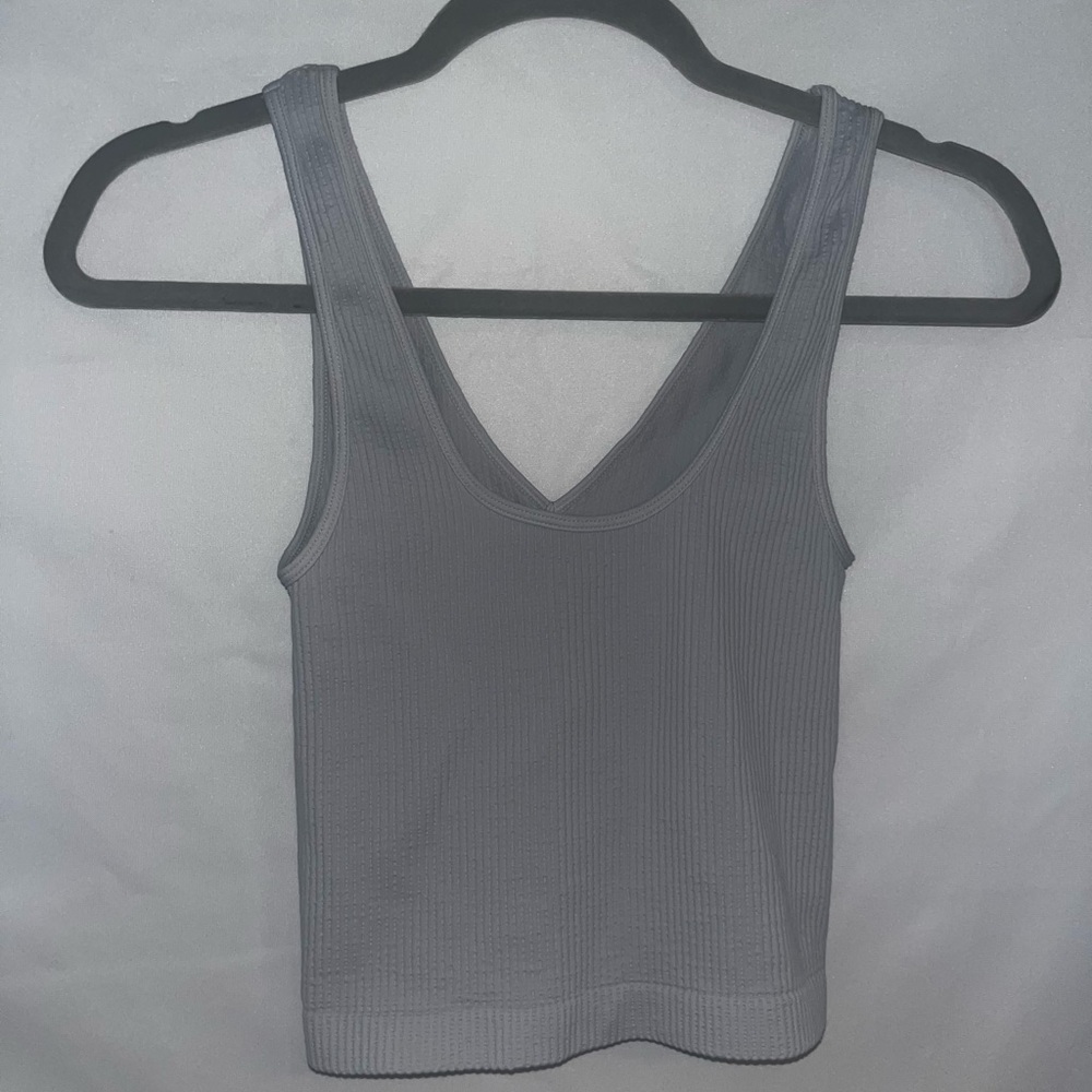 Gray Ribbed Tank Top NIkibiki one size